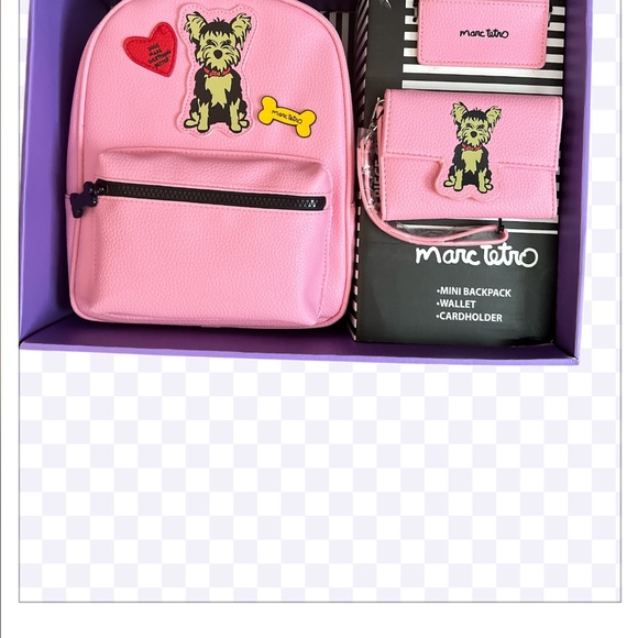 Marc Tetro Pink Yorkie Backpack and Wallet Set.NIB - Picture 6 of 6
